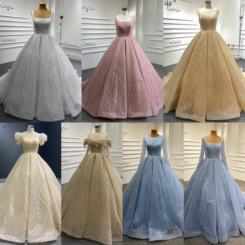 Serene Hill Blue Luxury High end Wedding Dresses 2025 Beaded Sleeveless Lace Up Bridal Dress HM67331 Custom Made - SERENE HILL