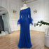 Royal Blue One-Shoulder Mermaid Evening Dress with Beads & Feathers LA72395 - SERENE HILL