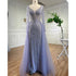 Serene Hill Blue Mermaid Sexy Elegant One Shoulder Evening Dresses Gowns Beaded Luxury 2025 For Women Party LA71629 - SERENE HILL
