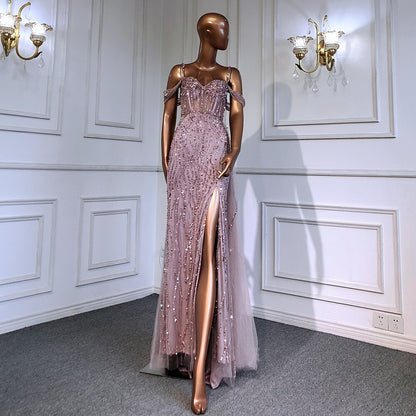 Luxury Mermaid Pink Evening Dresses for Women Wedding Party LA71571 - SERENE HILL