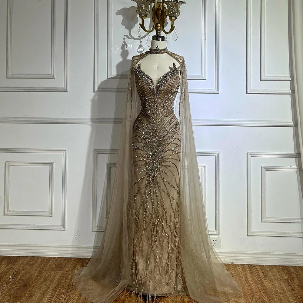 Luxury Designer Evening Dresses Mermaid Gowns for Formal Occasion LA72882 -  caramel / 2