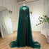 Serene Hill Caramel Cape Sleeves Mermaid High Split Beaded Evening Dresses Long Celebrity Gowns For Woman Party LA72233 - SERENE HILL