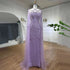 Caramel Cape Sleeves Beaded Mermaid Luxury Dubai Evening Dress LA71905B - SERENE HILL