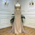 Luxury Caramel Long Sleeves Evening Dress with Overskirt LA72014 - SERENE HILL