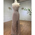 Serene Hill Caramel Sexy High Split Off Shoulder Mermaid Evening Dresses Beaded Gowns 2025 For Women Wedding Party LA72049 - SERENE HILL