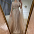Luxury Dubai Caramel A-Line Beaded Evening Dress with Cape Sleeves LA72798 - SERENE HILL