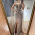 Luxury Dubai Black Nude Beaded Spaghetti Strap Evening Dress Gown with Long Cape for Formal Occasion LA72795 - SERENE HILL