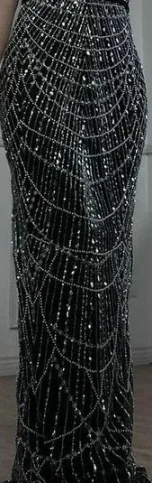 Luxury Dubai Nude Mermaid Arabia Beaded Evening Dress Gown with Detachable Skirt for Formal Occasion LA72243A - SERENE HILL