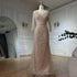 Luxury Dubai Nude Spaghetti Strap Beaded Mermaid Gown with Detachable Long Sleeve Jacket for Formal Occasion LA72160C - SERENE HILL