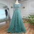 Dubai Designer Luxury Nude A-Line Beaded Evening Dress LA72088 - SERENE HILL