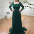 Serene Hill Dubai Arabic Green A Line Luxury Evening Dresses Gowns Beaded Long Sleeve For Women Wedding Party 2025 LA70271 - SERENE HILL