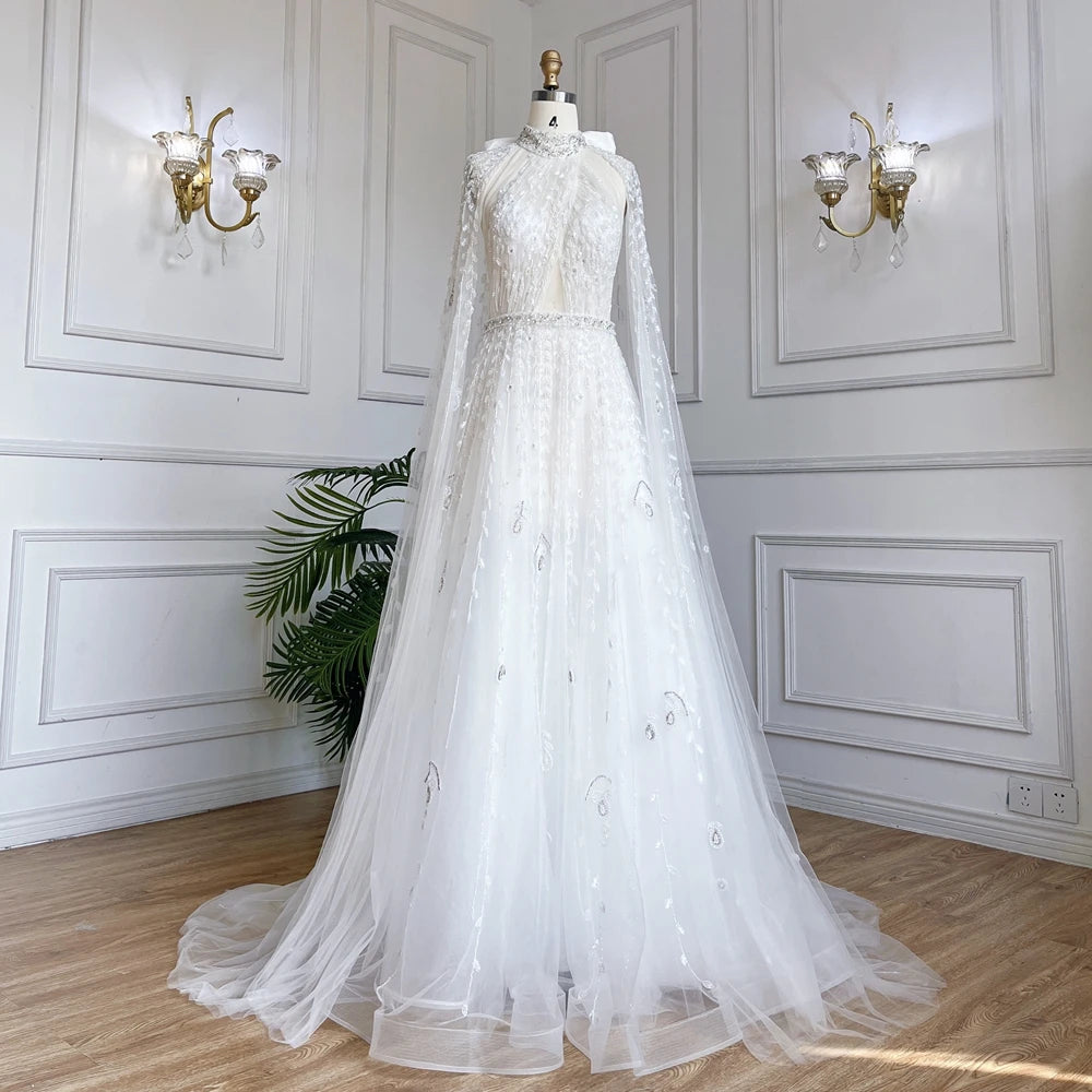 L’AUBE BLANC Narrow line cape dress S Narrow line Cape Dress – L'AUBE BLANC