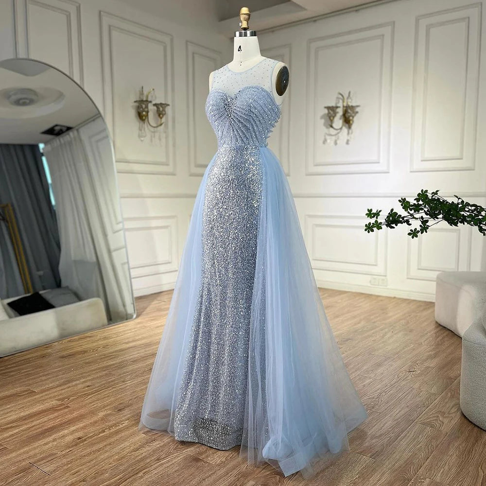 Sparkling Crystal Gold Evening Gown with Overskirt LA72588 SERENE HILL Sparkling Crystal Gold Evening Gown with Overskirt LA72588 SERENE HILL