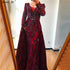 Serene Hill Dubai Blue Mermaid Deep-V Crystal Sexy Long Sleeves Luxury Party Dresses Formal Women Evening 2025 Plus Size LA70223 - SERENE HILL