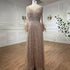 Elegant Champagne Feathers Long Sleeves Evening Dress LA71654 - SERENE HILL