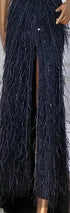 Feathers Mermaid Silver Gray Evening Dress Formal Party Gown LA70623A - SERENE HILL