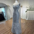 Luxury Lilac Feathers Evening Dresses with Cape Sleeves LA72036 - SERENE HILL