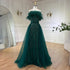 Dubai Luxury Beaded Blue Mermaid Evening Dress Gown with Overskirt LA71634 - SERENE HILL