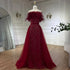 Dubai Luxury Beaded Blue Mermaid Evening Dress Gown with Overskirt LA71634 - SERENE HILL