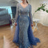 Modest Beaded Luxury Evening Dresses with Detachable Skirt LA71750 - SERENE HILL