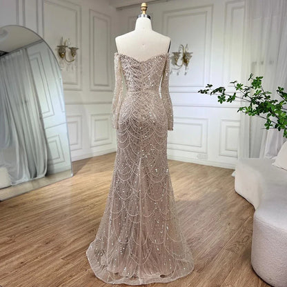 Elegant Off the Shoulder Mermaid Luxury Dubai Evening Dress for Party LA72243 - SERENE HILL