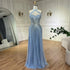 Serene Hill Dubai Turquoise Spaghetti Strap Mermaid Luxury Beaded Evening Dresses Gowns For Women Wedding Party 2025 LA72322 - SERENE HILL