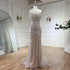 Luxury Crystal Silver Gray Pearl Beaded Evening Dress LA72253 - SERENE HILL