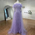 Serene Hill Dubai turquoise Feathers Beaded Mermaid Elegant Evening Dresses Gowns 2025 For Women Wedding Party LA72169 - SERENE HILL