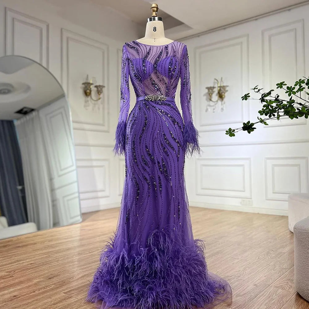 oleg cassini beaded dress ZAPAKA Women Purple Prom Dress Beaded Mermaid Satin Corset Strapless Long  Formal Dress
