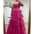 Serene Hill Fuchsia A Line Elegant Sweetheart Off Shoulder Tiered Beaded Evening Dresses Prom Gowns For Women Party 2025 LA72035 - SERENE HILL