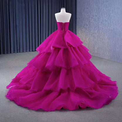 Serene Hill Fuchsia Detachable skirt Lace Up Pearls Beaded Luxury Bride Gowns Wedding Dress 2025 High End Custom Made HM231068 - SERENE HILL