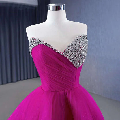Serene Hill Fuchsia Detachable skirt Lace Up Pearls Beaded Luxury Bride Gowns Wedding Dress 2025 High End Custom Made HM231068 - SERENE HILL