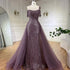 Serene Hill Gold Mermaid Elegant One Shoulder Overskirt Beaded Luxury Evening Dresses Gowns 2025 For Women Wedding Party LA72453 - SERENE HILL