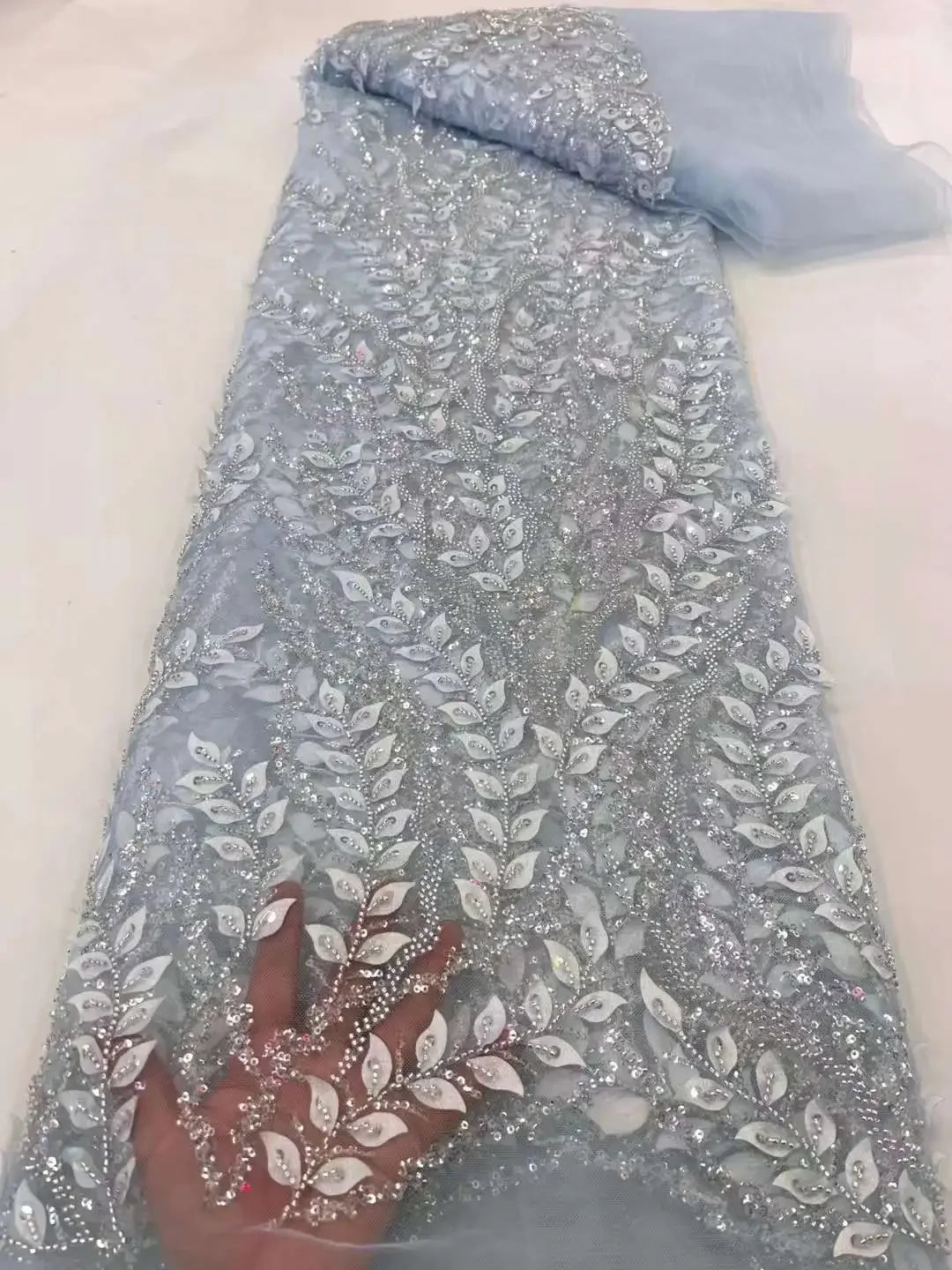 Serene Hill Gray One Shoulder Lace Up Beaded Luxury Ball Gown Bride Gowns Wedding Dress 2025 High End Custom Made HM231074 - SERENE HILL
