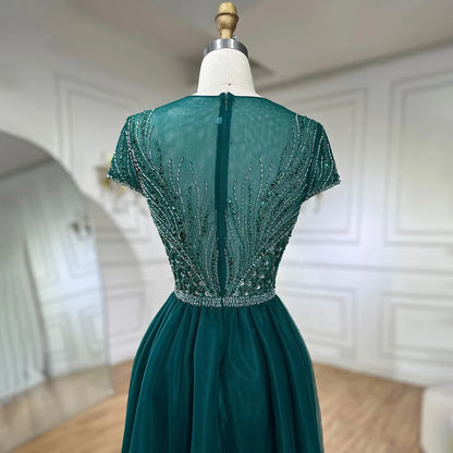 Serene Hill Green Mermaid Elegant With Overskirt Beaded Luxury Dubai Evening Dresses Gowns For Women Wedding Party 2025 LA72241 - SERENE HILL