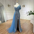 Serene Hill Green Mermaid High Split One Shoulder Beaded Evening Dresses Gowns for Women Wedding Party 2025 LA72364 - SERENE HILL
