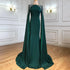 Luxury White Mermaid Evening Dress with Cape LA70934 - SERENE HILL