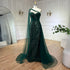 Luxury Green One Shoulder Mermaid Evening Dress with Cape LA72472 - SERENE HILL