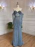 Serene Hill Grey Mermaid Spaghetti Strap Luxury Beaded Elegant Evening Dresses Gowns 2025 For Woman Wedding Party LA71650 - SERENE HILL