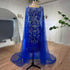 Dubai Luxury Feathers Lilac Evening Dress with Cape Sleeves LA71841 - SERENE HILL