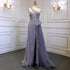 Serene Hill Lilac Mermaid Elegant With Overskirt Sexy One-Shoulder Evening Dresses Gowns Luxury Beaded Party LA71712 - SERENE HILL
