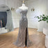 Luxury Beaded Feather Mermaid Lilac Evening Dres LA72212A - SERENE HILL