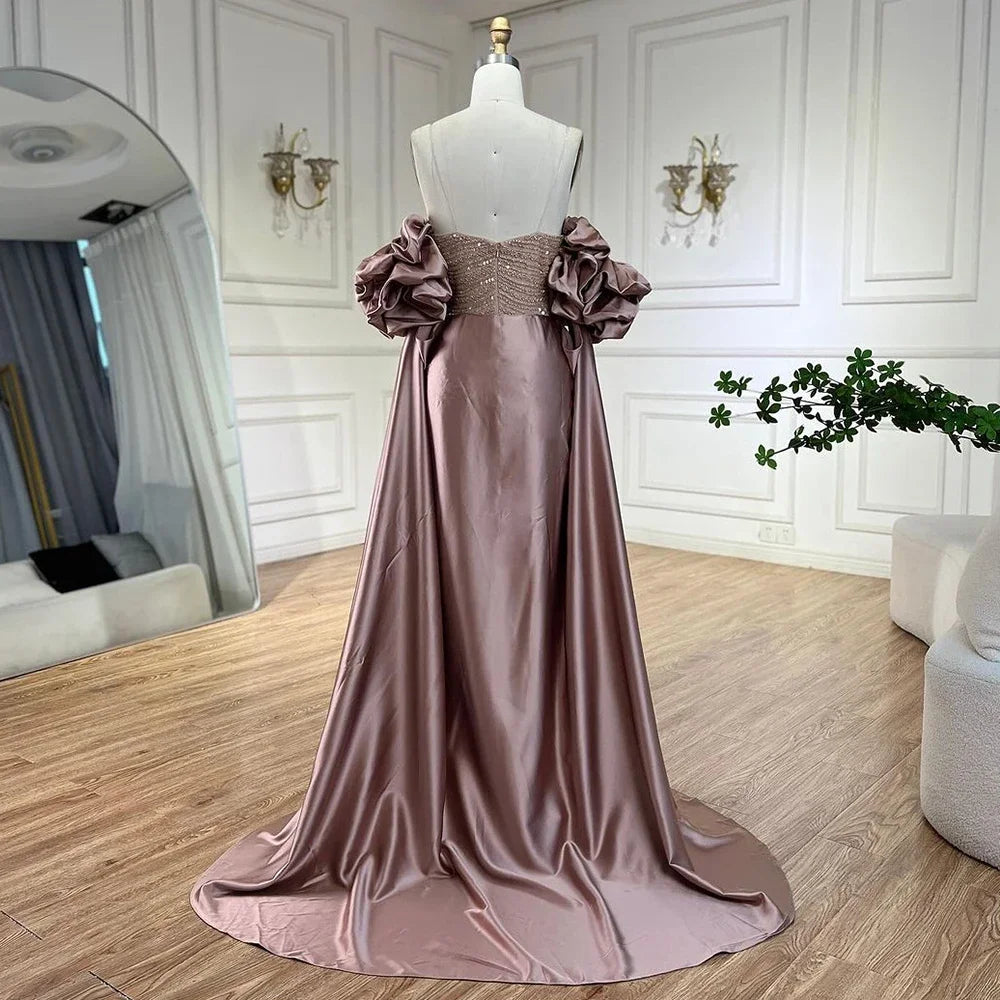 Luxury Dusty Rose Arabic Evening Dress with Cape LA72543 SERENE HILL Luxury Dusty Rose Arabic Evening Dress with Cape LA72543 SERENE HILL
