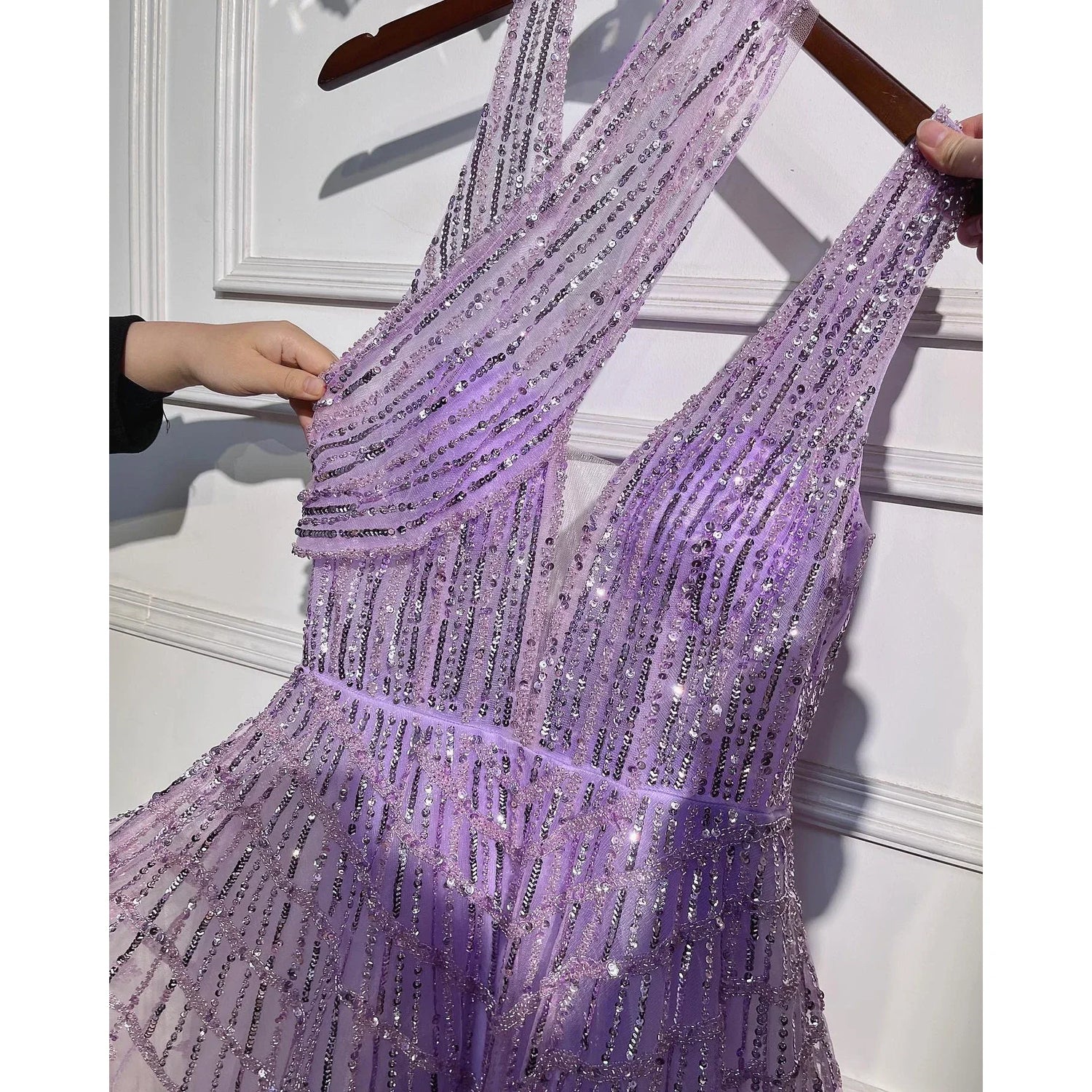 Luxury Beaded Lilac Evening Dresses for Women Wedding Party LA71778 - SERENE HILL