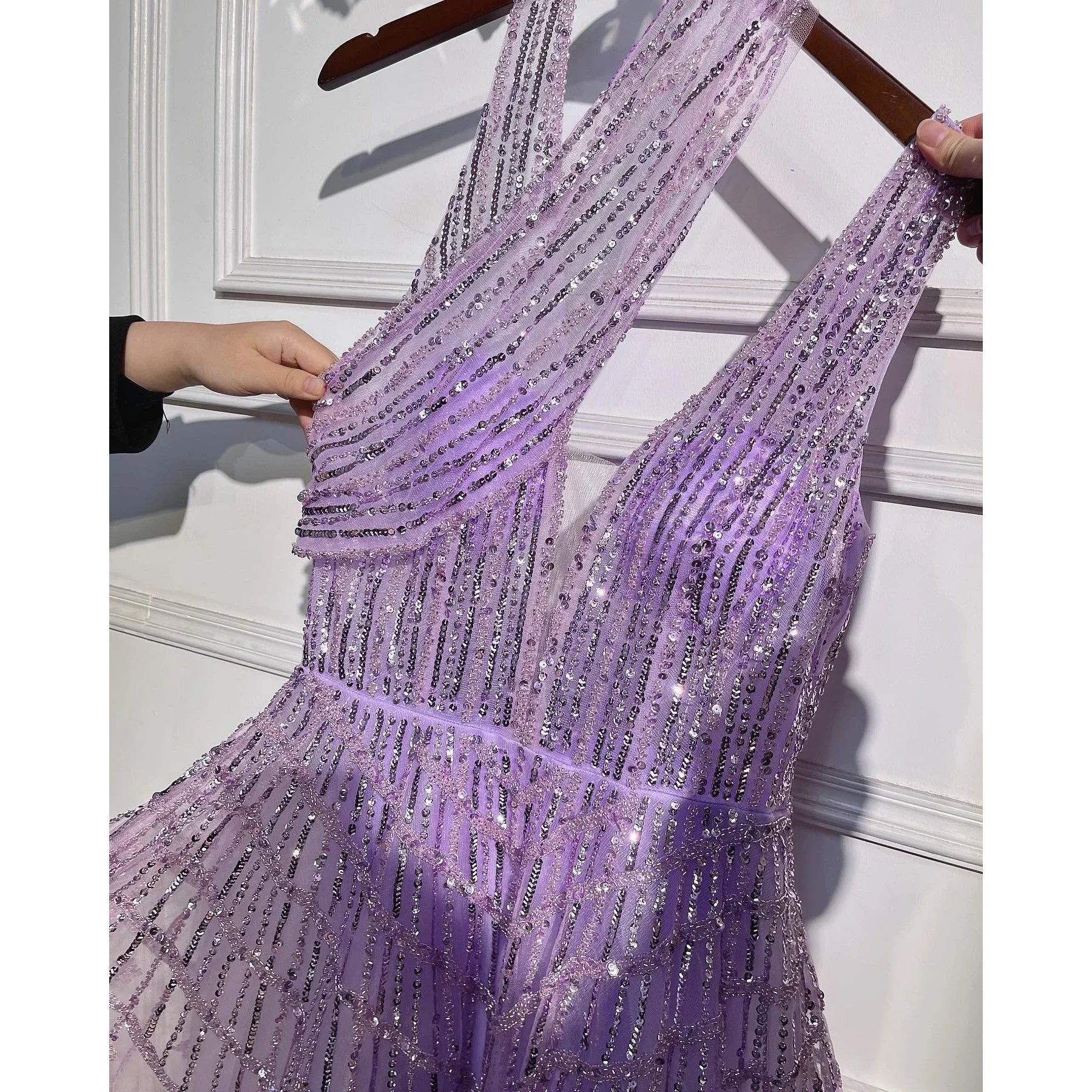 Luxury Beaded Lilac Evening Dresses for Women Wedding Party LA71778 - SERENE HILL