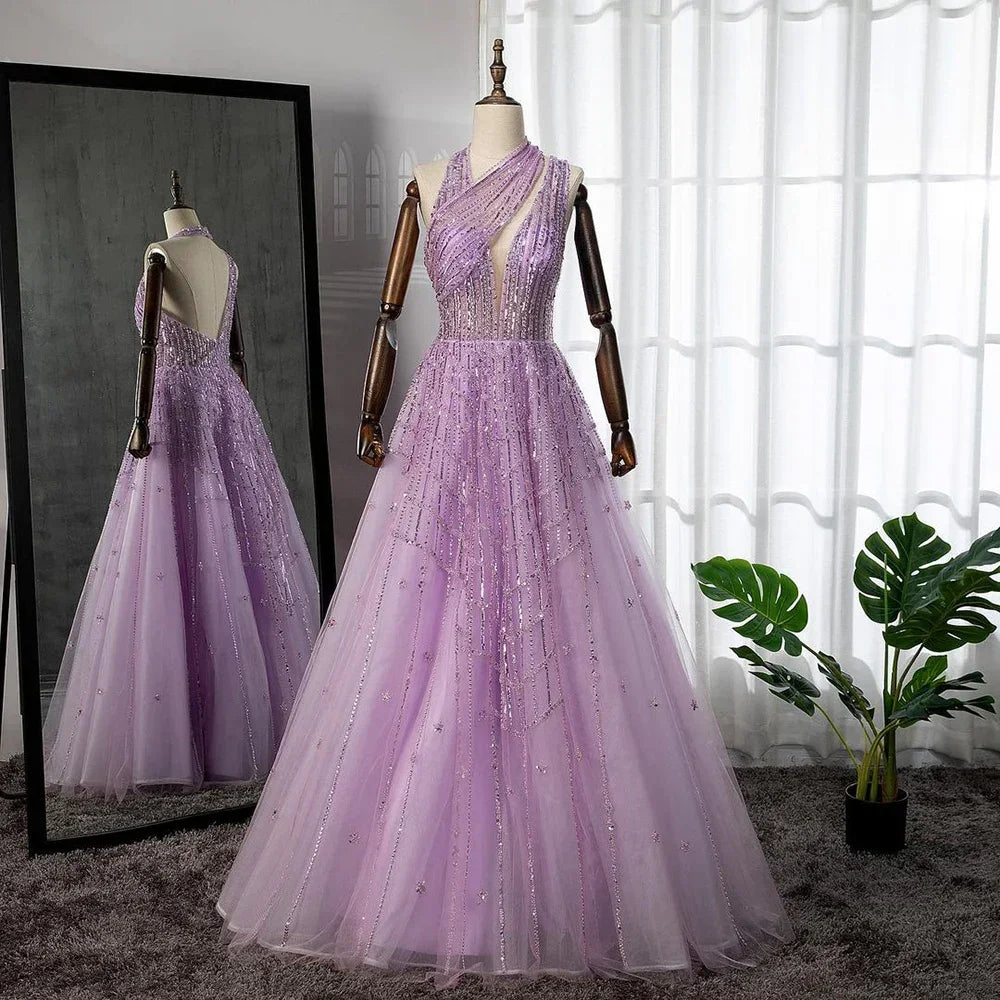 Luxury Beaded Lilac Evening Dresses for Women Wedding Party LA71778 SERENE HILL Luxury Beaded Lilac Evening Dresses for Women Wedding Party LA71778 SERENE HILL