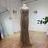 Serene Hill Luxury Crystal Tassel Dubai Caramel Evening Dresses for Women Wedding Spaghetti Strap Formal Prom Party Gown LA72468 - SERENE HILL