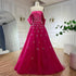 Serene Hill Luxury Dubai Arabic Yellow Elegant Boat Neck Long Evening Dress Beaded Party Gown for Women&