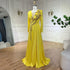Serene Hill Luxury Dubai Arabic Yellow Mermaid Elegant Tassel Beaded Evening Dresses Gowns For Women Wedding Party 2025 LA72555 - SERENE HILL