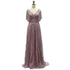 Serene Hill Luxury Dubai Red A-Line Elegant Evening Dresses Half Sleeves BeadedFor Woman Wedding Party 2025 LA70458 - SERENE HILL